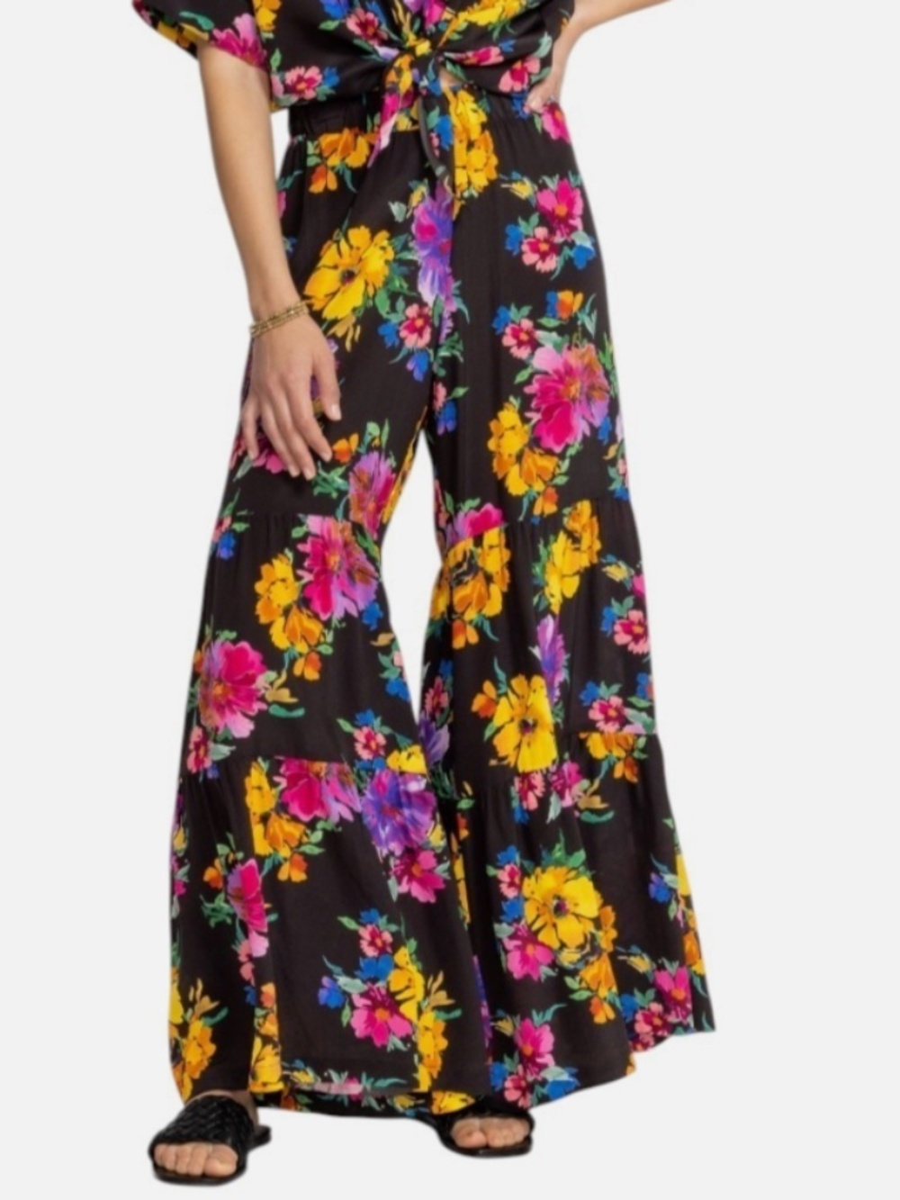 NWT! Johnny Was Poppy silk tiered pant